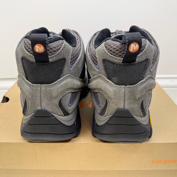 Merrell Womens Moab 2 II Mid Hiking Boot Grey Granite Waterproof Outdoor Shoe - Picture 4 of 9